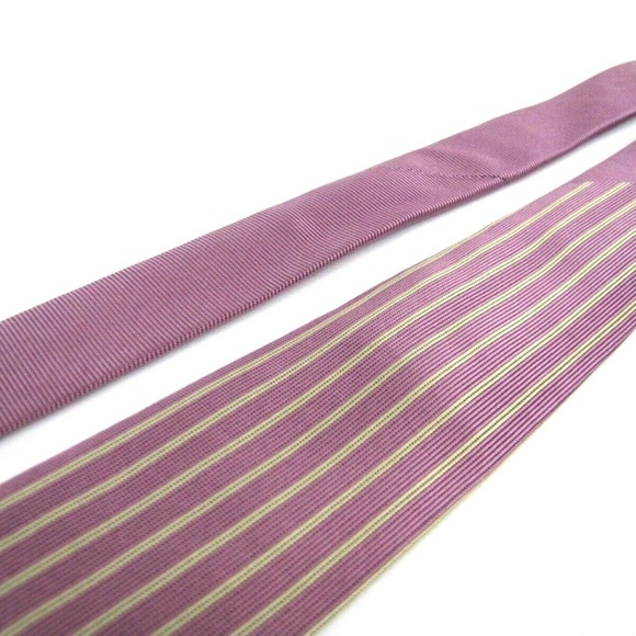 DUCHAMP Tie Champagne Pink Vertical Stripes Slim - Picture 6 of 7